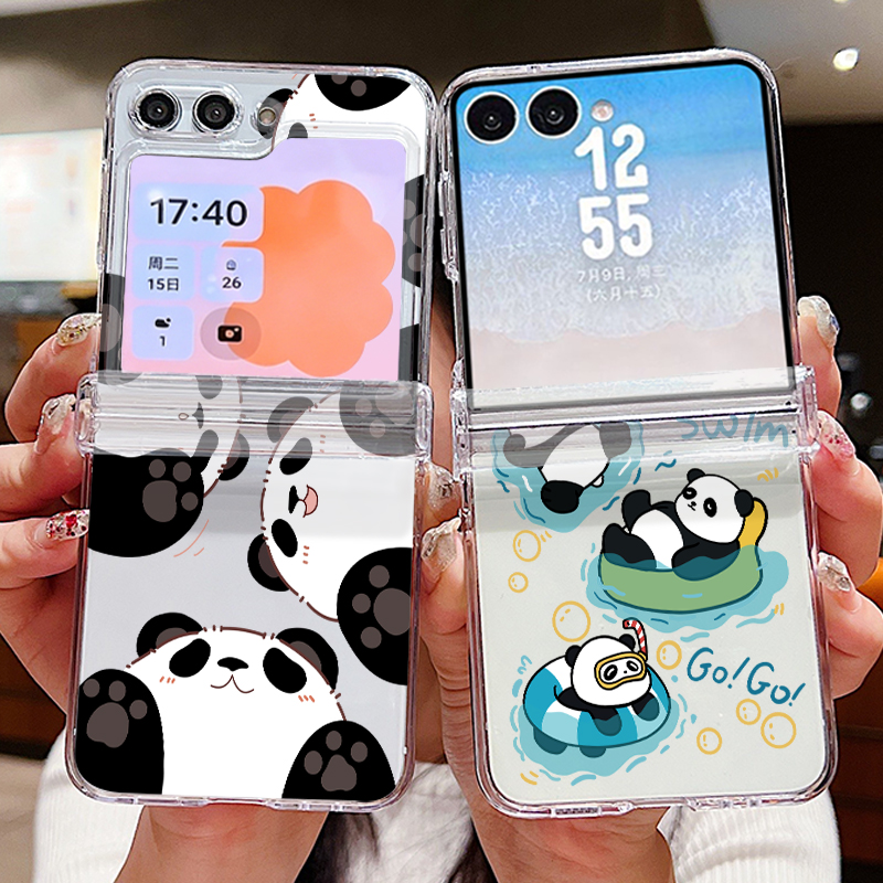 Phone Cases Z Flip 7 - Cute Panda Pattern Phone Case For