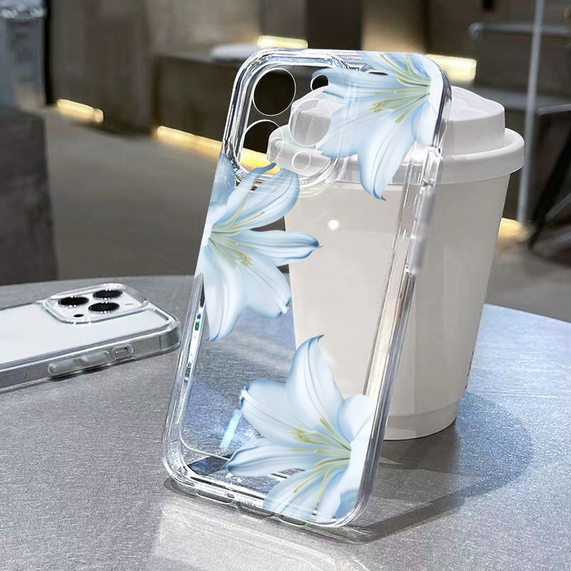 Phone Cases For Iphone 13 - Fashion Exquisite White Lily Flower Phone