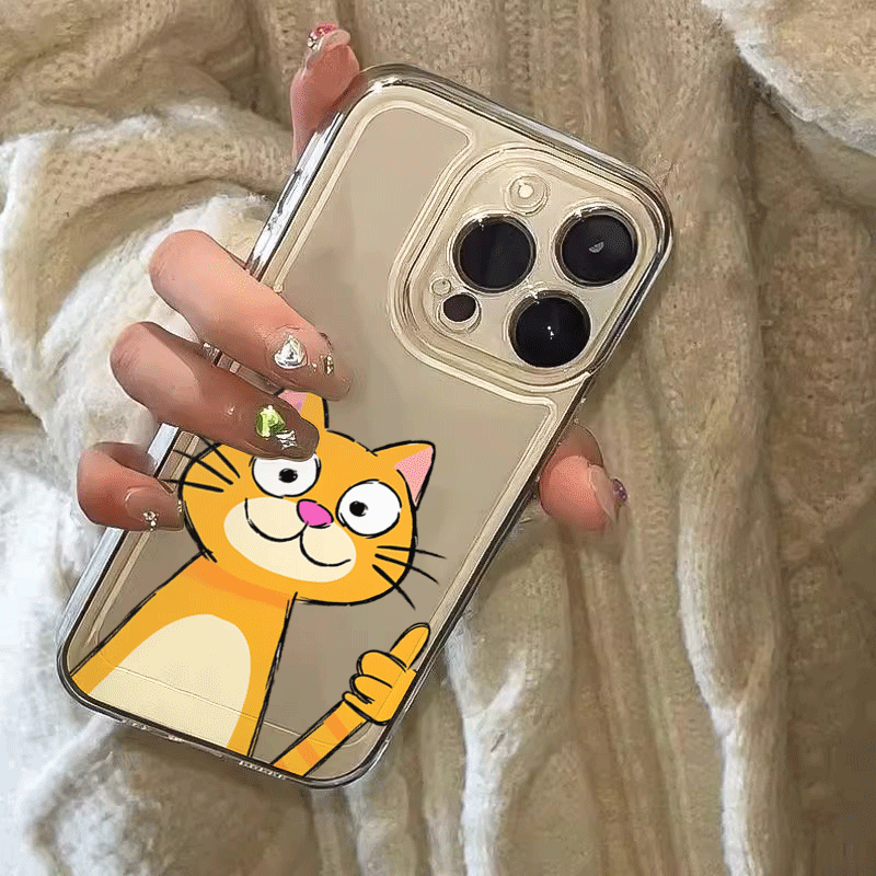 Cute Cartoon Orange Cat Patter - Phone Cases Orange 评论和价格