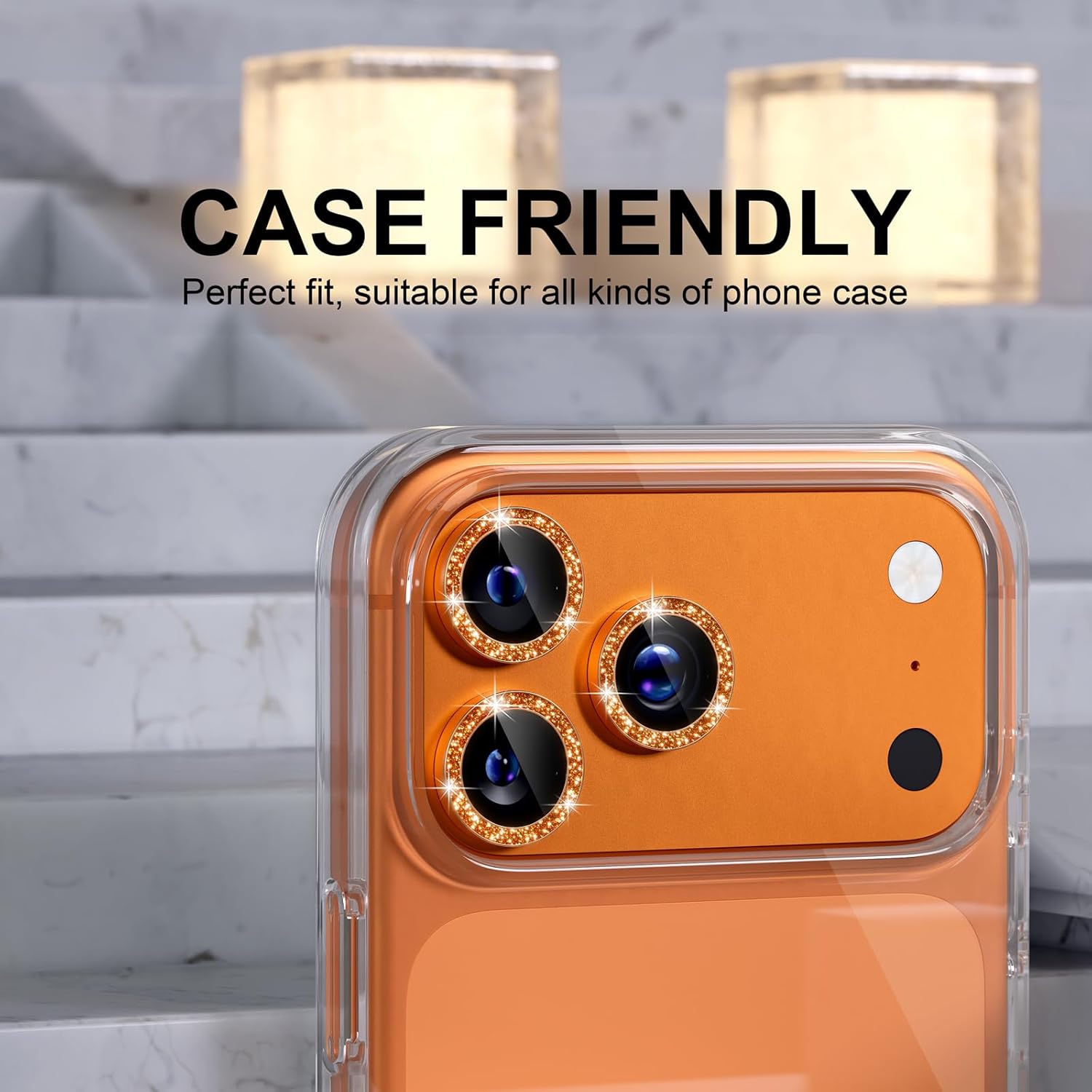Glitter Orange Camera Lens Pro - Phone Cases Orange 评论和价格