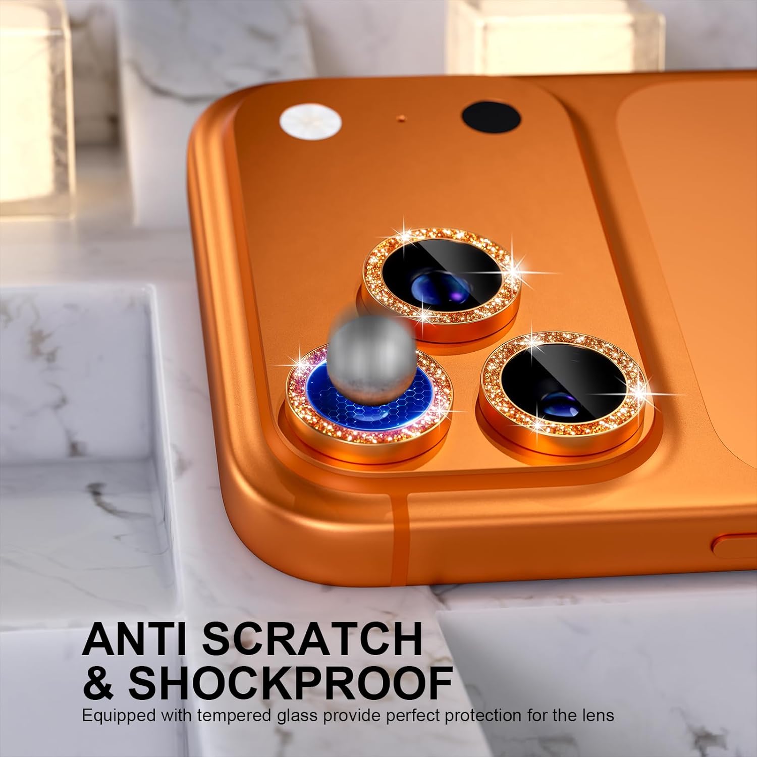 Glitter Orange Camera Lens Pro - Phone Cases Orange 评论和价格