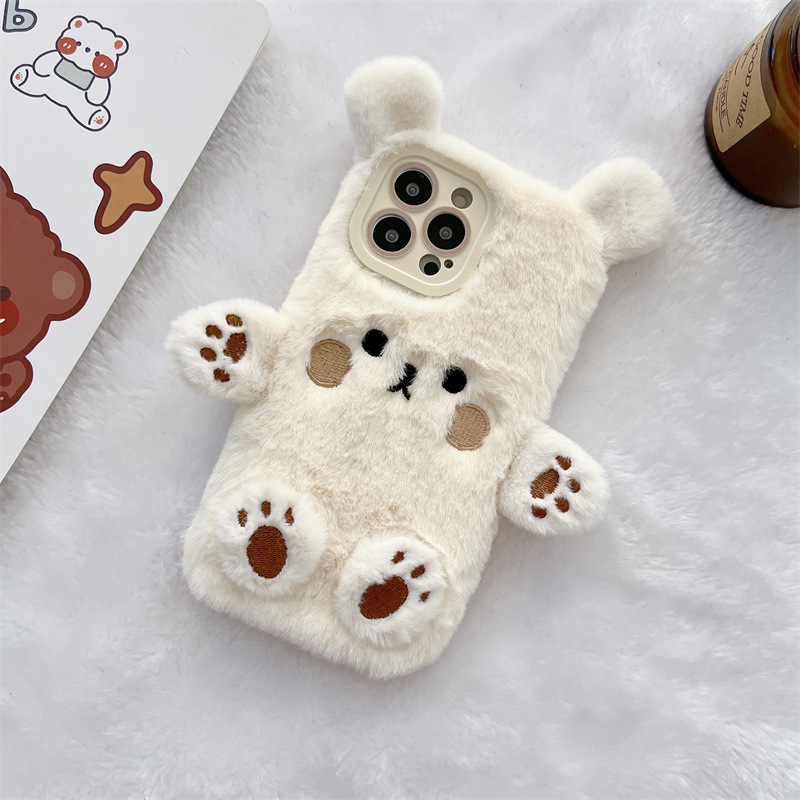 Korean 3D Cartoon Bear Fluffy  - Phone Cases Iphone 11 评论和价格