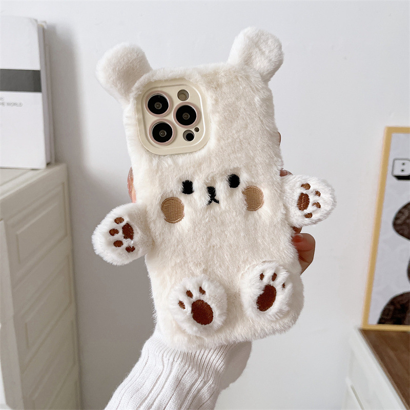 Korean 3D Cartoon Bear Fluffy  - Phone Cases Iphone 11 评论和价格