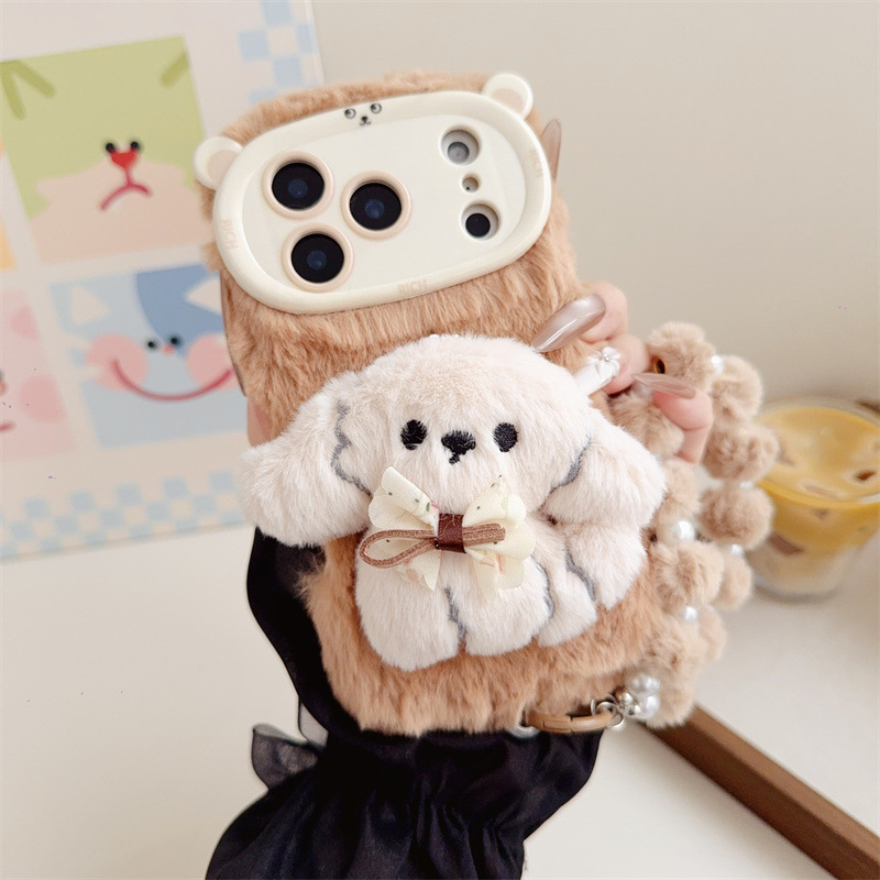 3D Cartoon Bowknot Puppy Warm  - Phone Cases Iphone 11 评论和价格