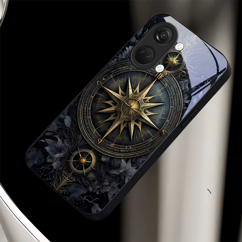Dark Floral Compass Black Glas - Phone Cases Oneplus 评论和价格