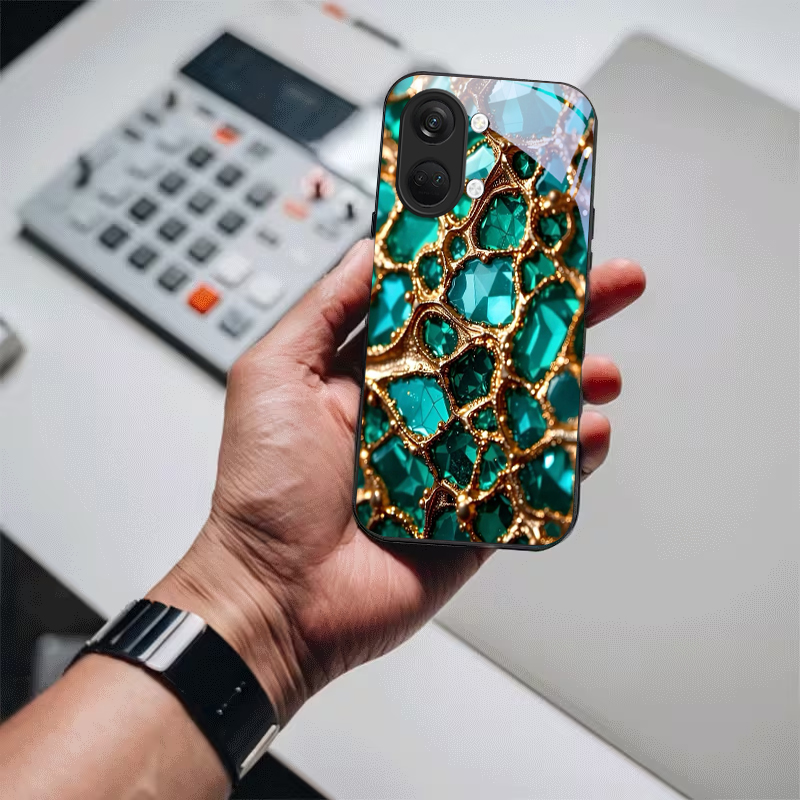 Luxury Green Gem Golden Black  - Phone Cases Oneplus 评论和价格