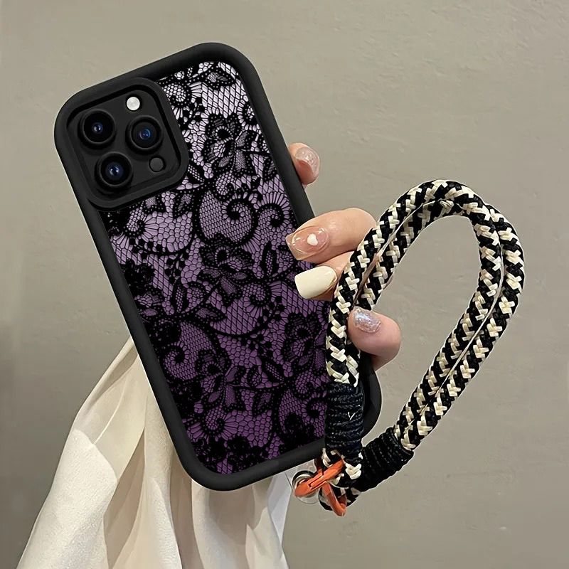 Black Purple Lace Hang Strap P - Phone Cases Purple 评论和价格