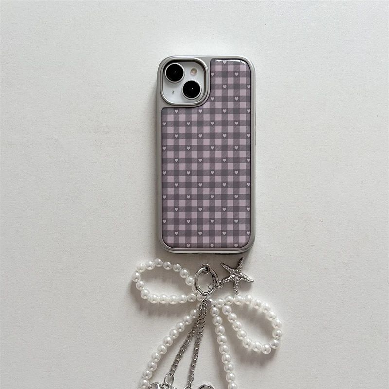 Pink Purple Heart-Shaped Check - Phone Cases For Girls 评论和价格