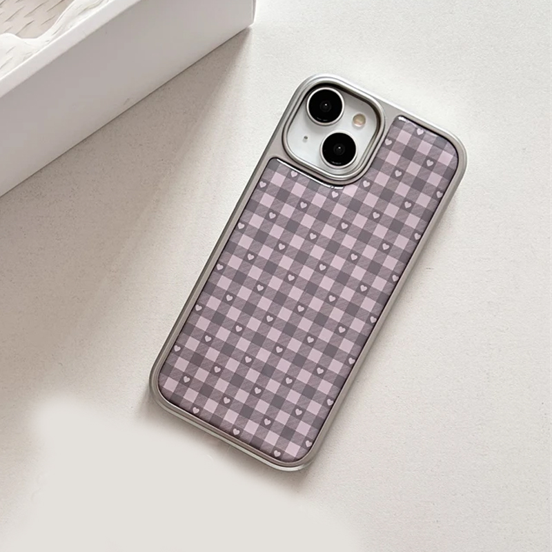 Pink Purple Heart-Shaped Check - Phone Cases For Girls 评论和价格