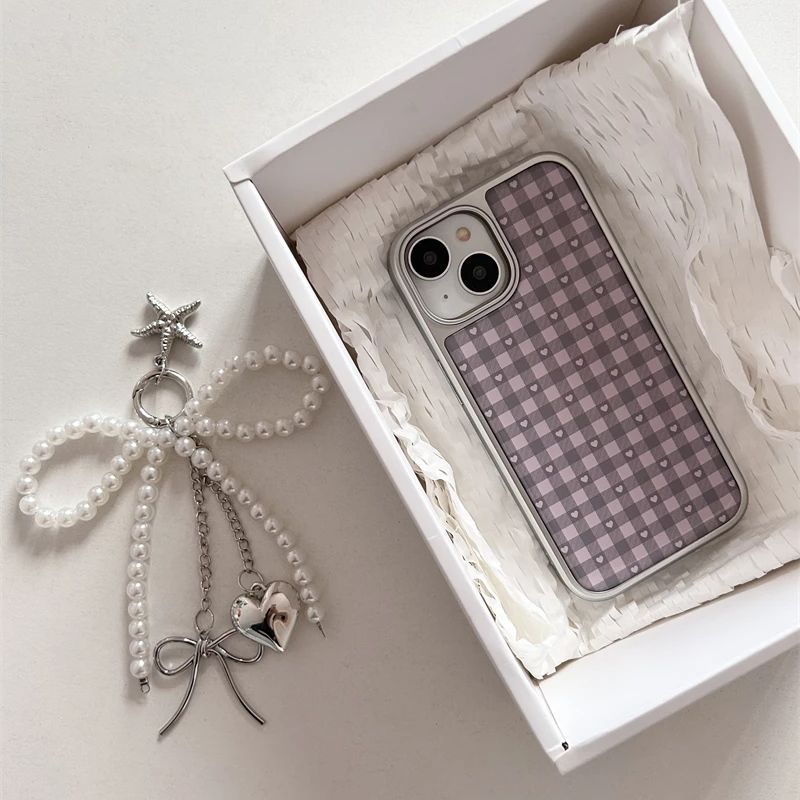 Pink Purple Heart-Shaped Check - Phone Cases For Girls 评论和价格