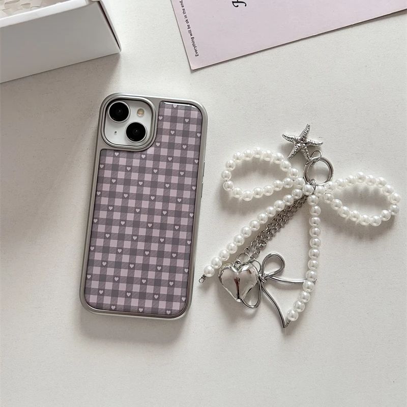 Pink Purple Heart-Shaped Check - Phone Cases For Girls 评论和价格