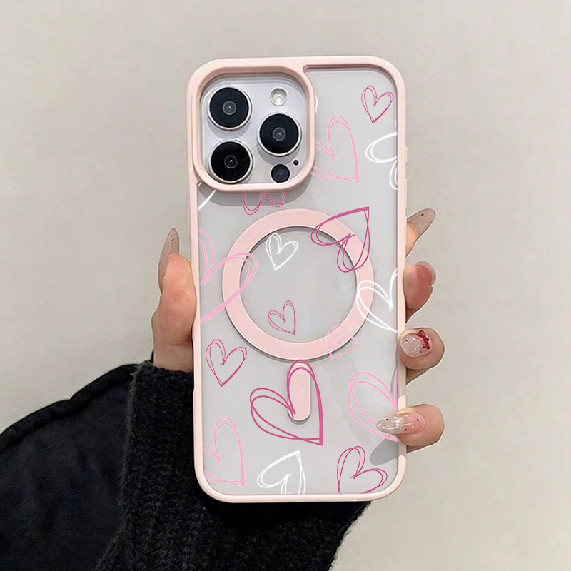 Pink Purple White Lines Love H - Phone Cases Purple 评论和价格