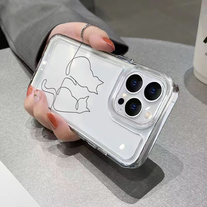 Cute Line Cat Anti-drop Phone  - Phone Cases Xiaomi 评论和价格