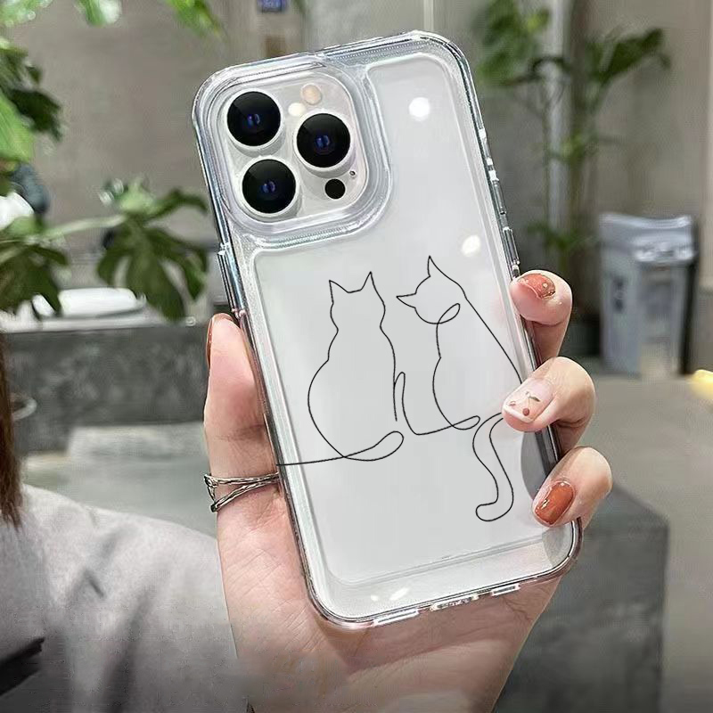 Cute Line Cat Anti-drop Phone  - Phone Cases Xiaomi 评论和价格