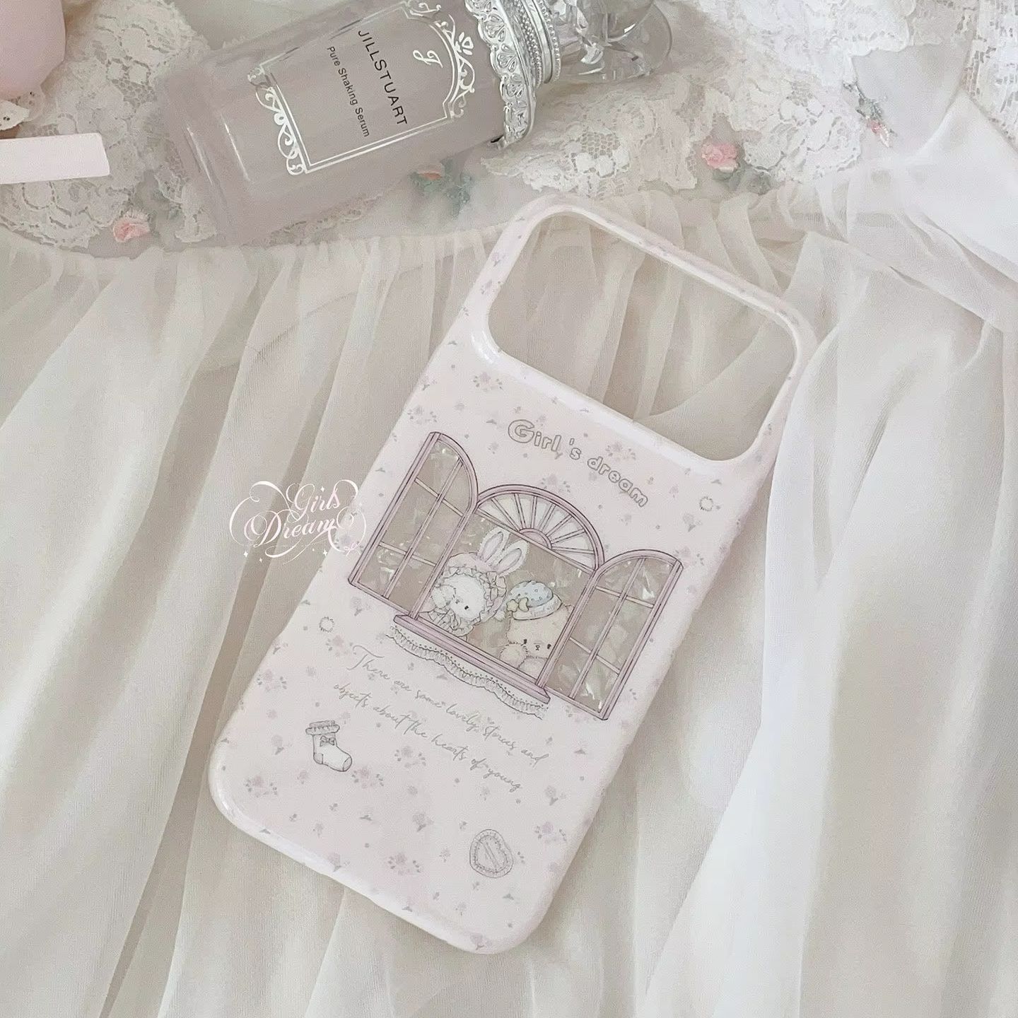 Kawaii Bunny Bear Floral Pink  - Phone Cases For Girls 评论和价格