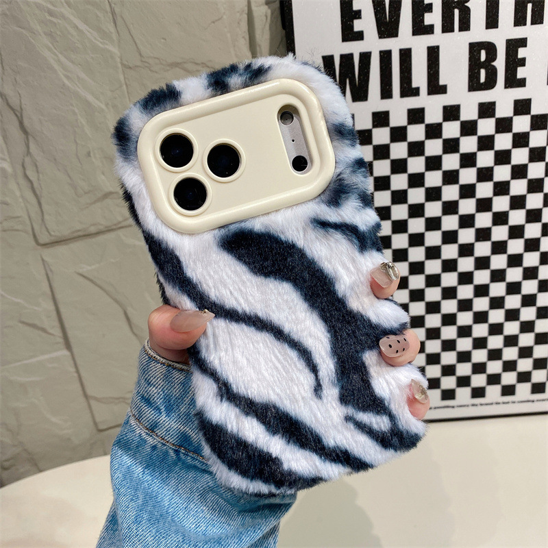 Luxury Zebra Pattern Fluffy Pl - Phone Cases Iphone 11 评论和价格