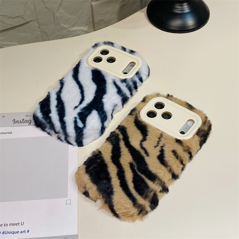 Luxury Zebra Pattern Fluffy Pl - Phone Cases Iphone 11 评论和价格
