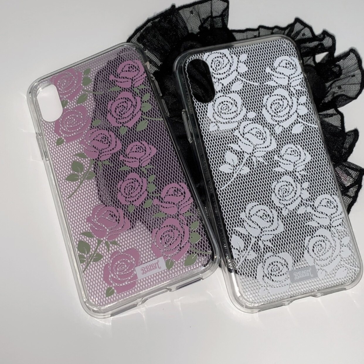 Korean Ins Colorful Rose Lace  - Phone Cases Korea 评论和价格
