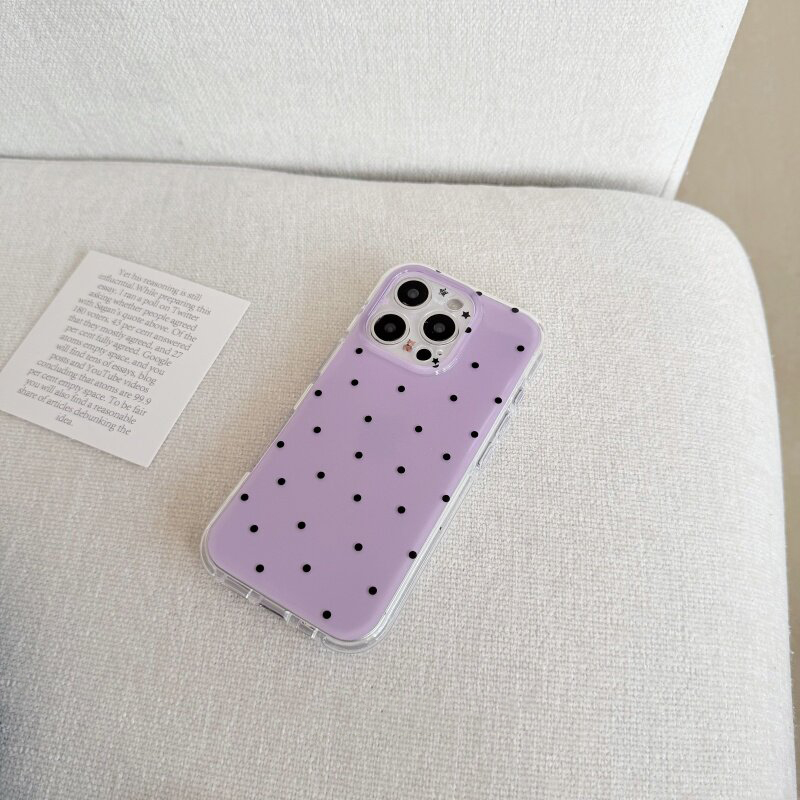 Korean White & Purple Polka Do - Phone Cases Purple 评论和价格