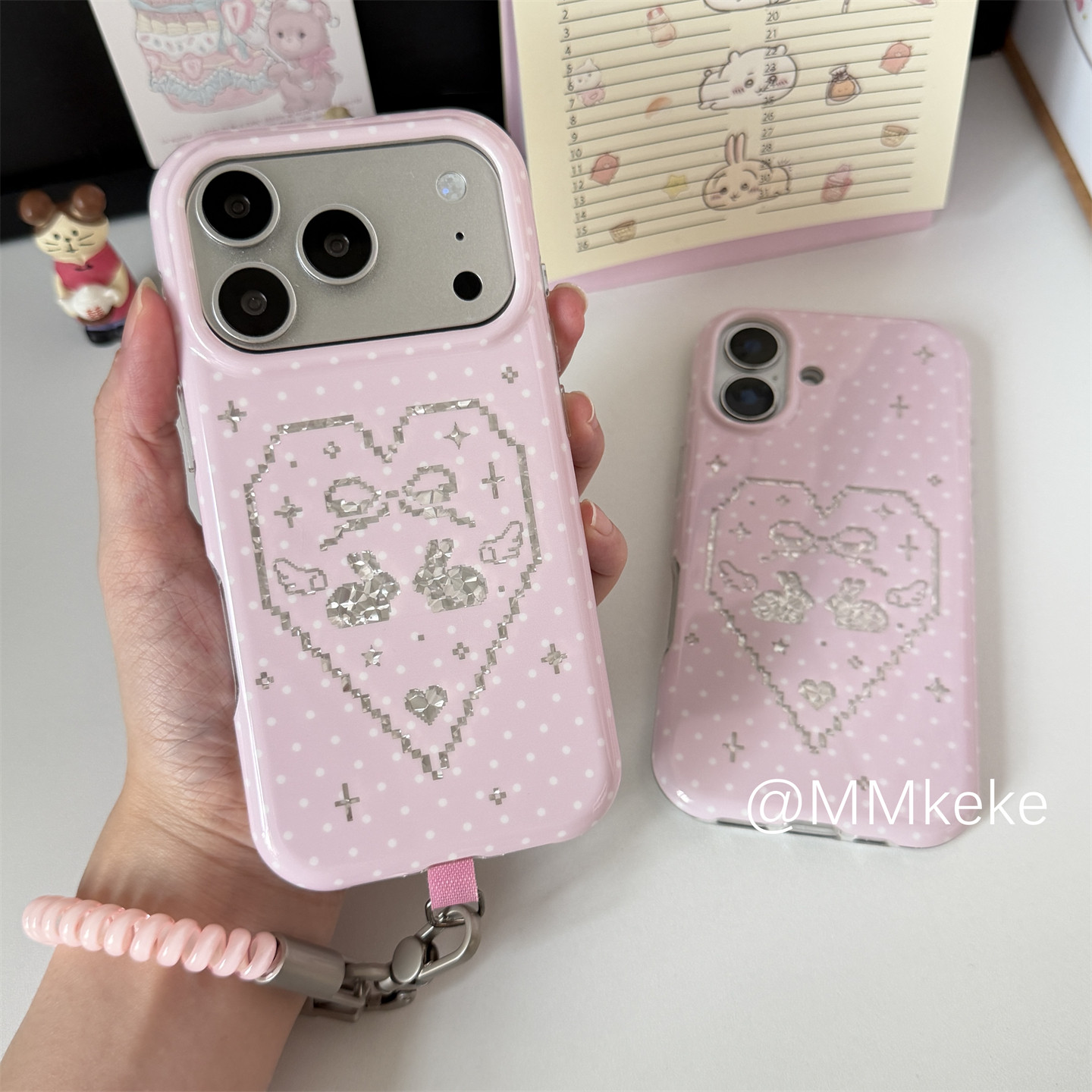 Korean Ins Pink Sweet Girl Rab - Phone Cases For Girls 评论和价格