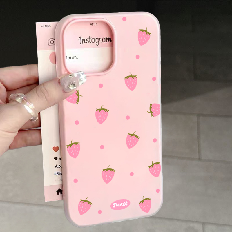 Sweet Pink Strawberry Pattern  - Phone Cases Xiaomi 评论和价格