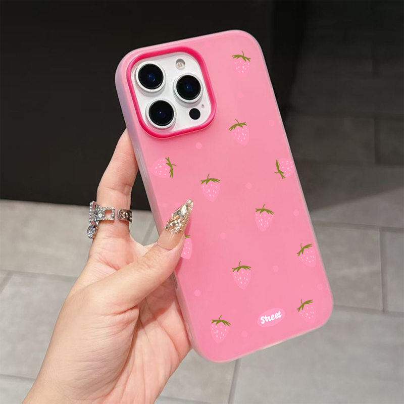 Sweet Pink Strawberry Pattern  - Phone Cases Xiaomi 评论和价格