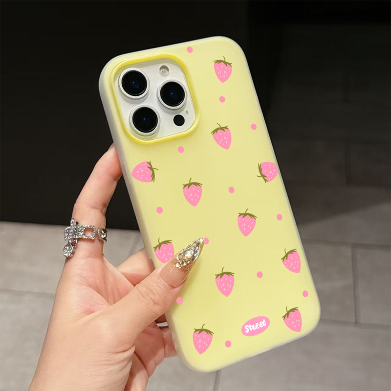 Sweet Pink Strawberry Pattern  - Phone Cases Xiaomi 评论和价格