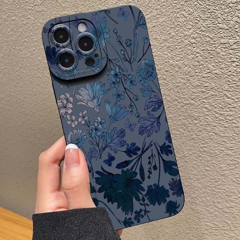 Gray Base Blue-Purple Floral P - Phone Cases Purple 评论和价格