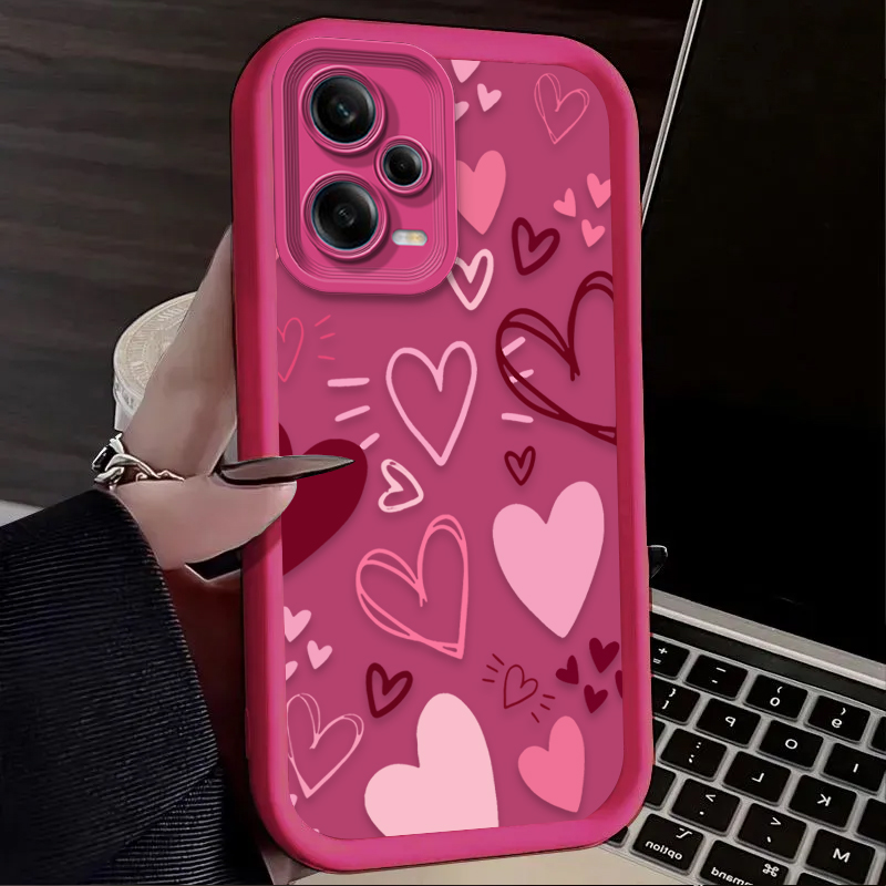 Pink Heart-shaped Phone Case f - Phone Cases Xiaomi 评论和价格
