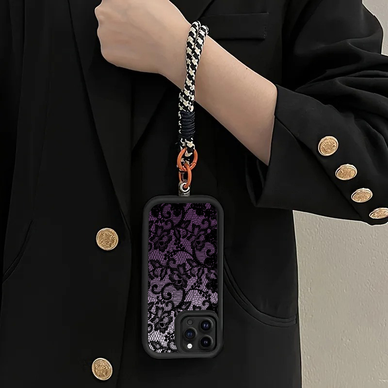 Black Purple Lace Hang Strap P - Phone Cases Purple 评论和价格