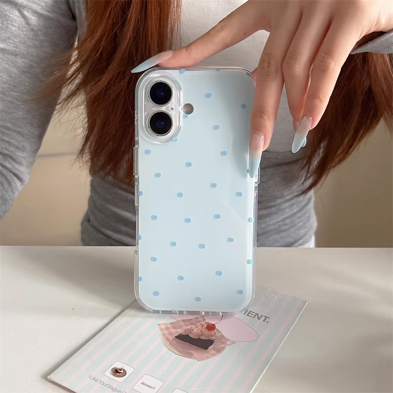 Korean Ins Girl Simple Blue Pi - Phone Cases Korea 评论和价格