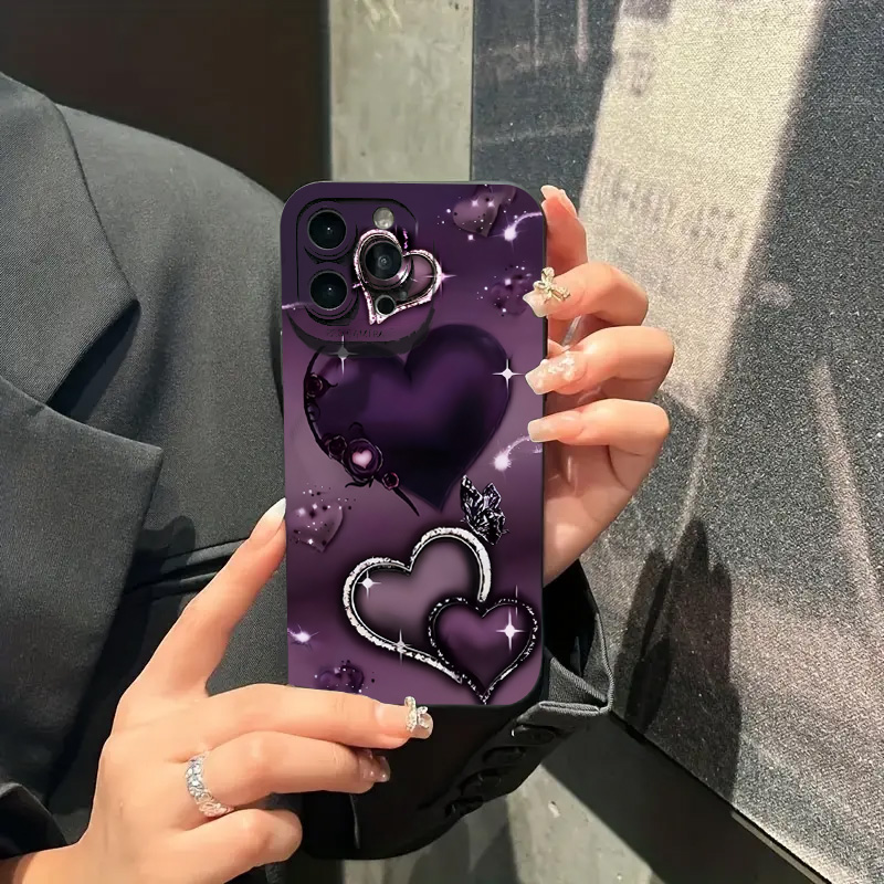 Purple Heart-Shaped Design TPU - Phone Cases Purple 评论和价格