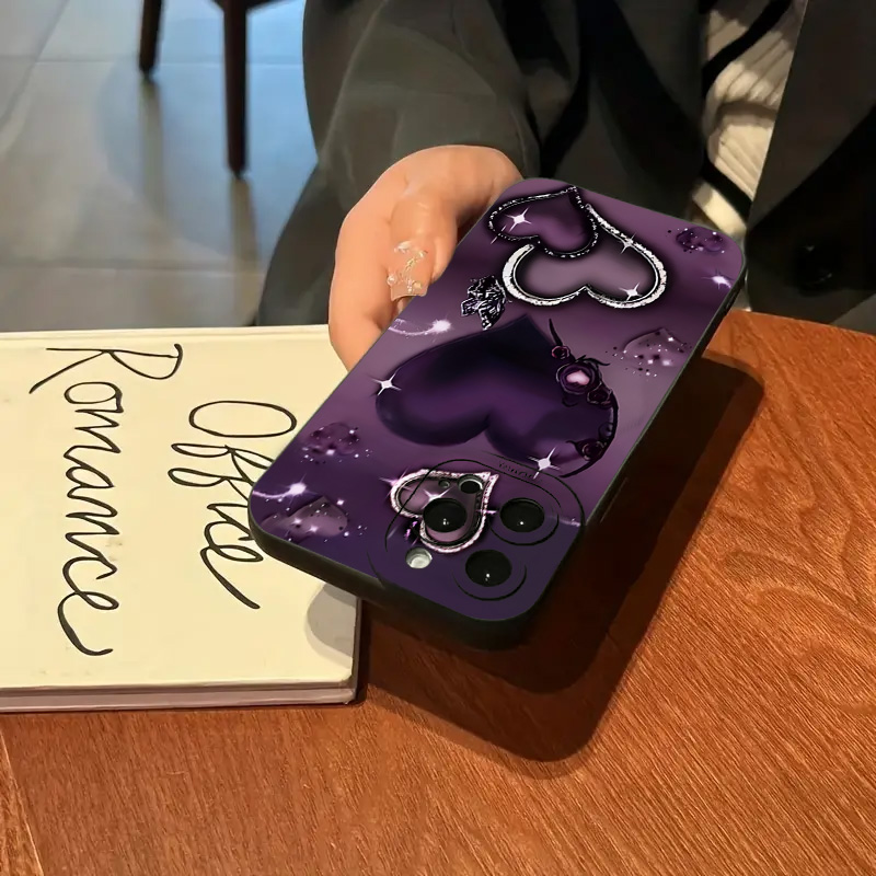 Purple Heart-Shaped Design TPU - Phone Cases Purple 评论和价格