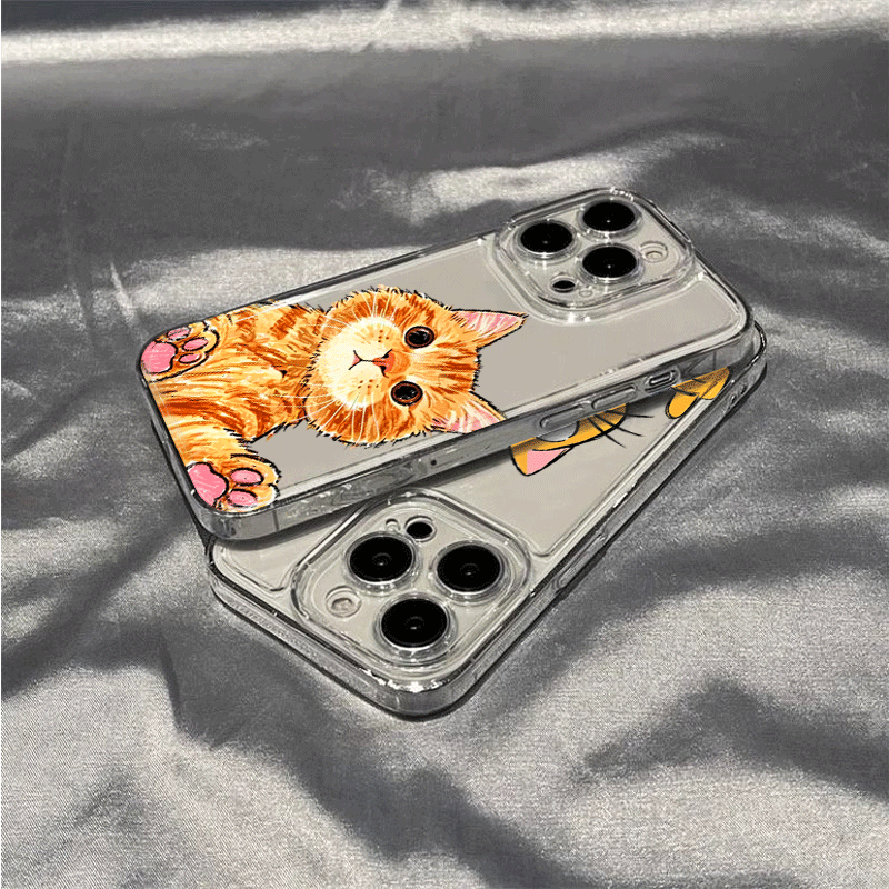Cartoon Orange Cat Phone Case  - Phone Cases Orange 评论和价格