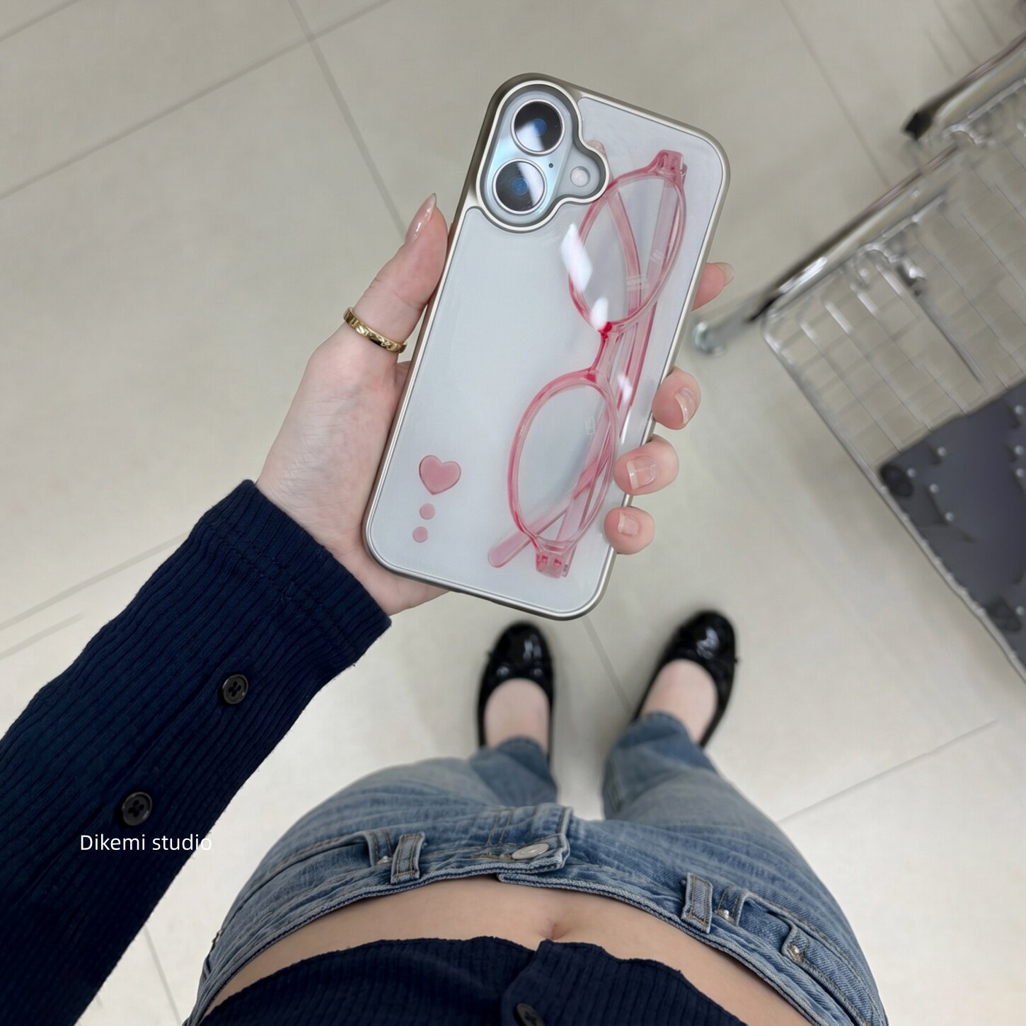 Korean ins Girl Heart Pink Gla - Phone Cases For Girls 评论和价格