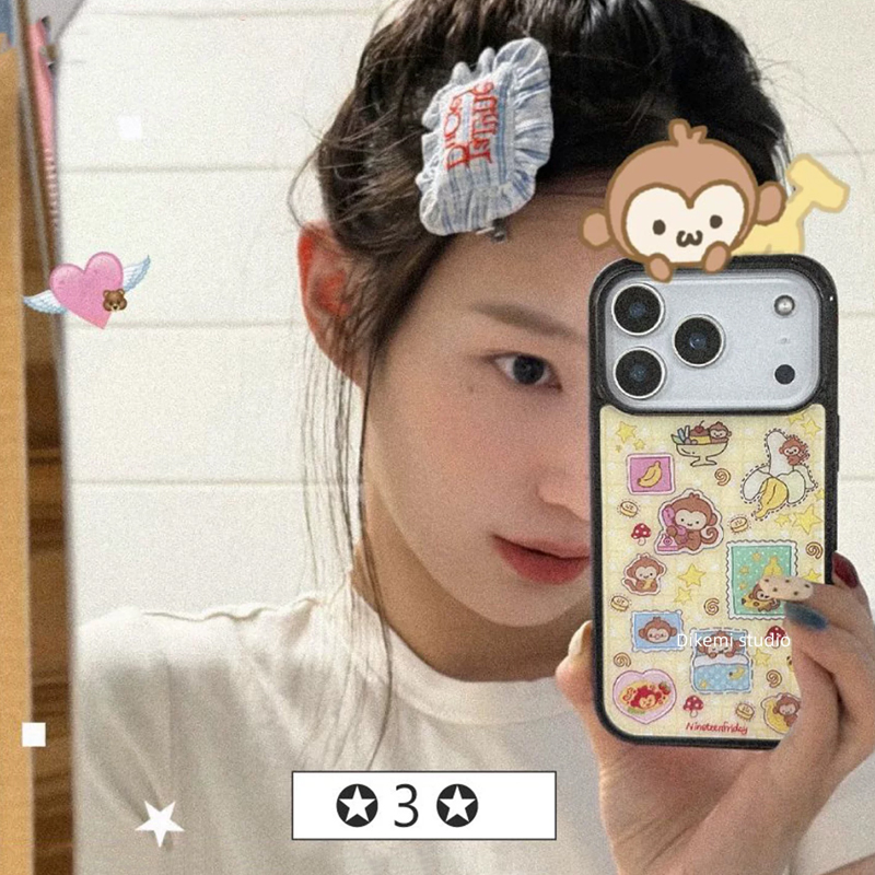Korean Ins Blue Yellow Monkey  - Phone Cases Korea 评论和价格