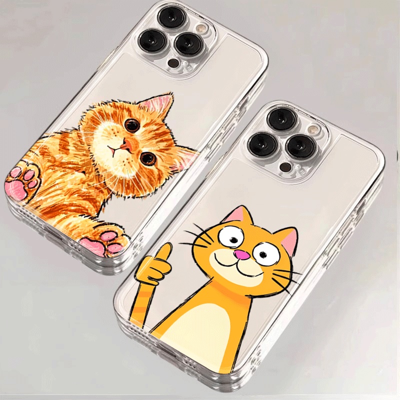 Cute Cartoon Orange Cat Phone  - Phone Cases Orange 评论和价格