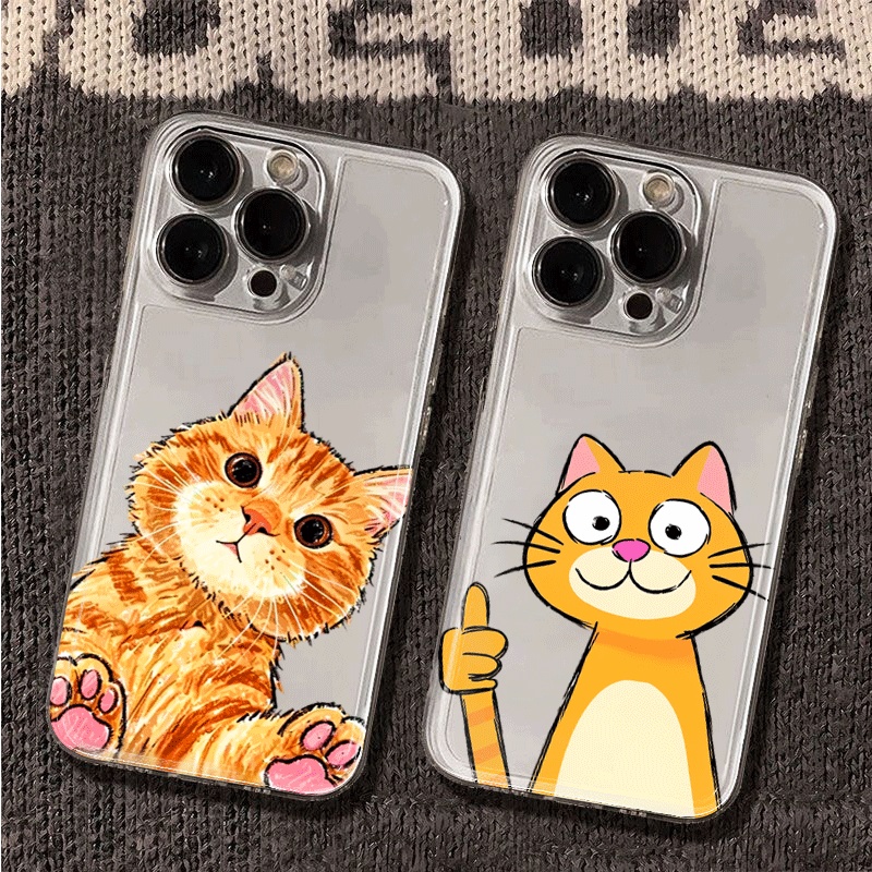Cute Cartoon Orange Cat Phone  - Phone Cases Orange 评论和价格