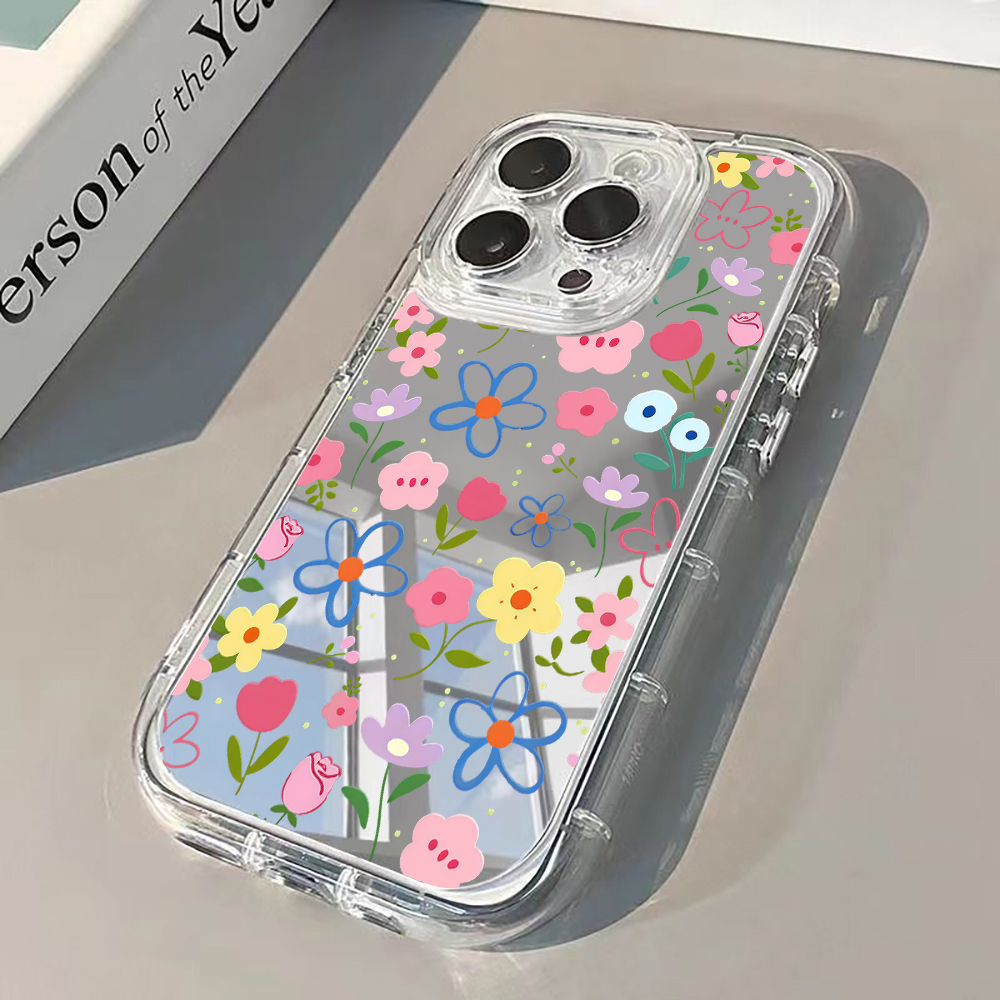 Korean Ins Style Floral Silver - Phone Cases Korea 评论和价格