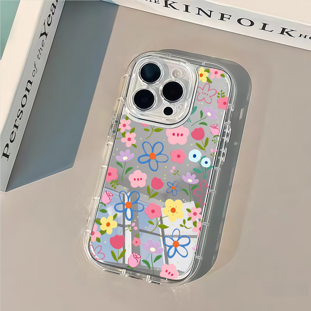 Korean Ins Style Floral Silver - Phone Cases Korea 评论和价格