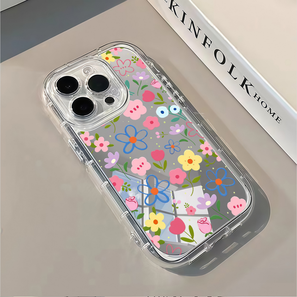 Korean Ins Style Floral Silver - Phone Cases Korea 评论和价格