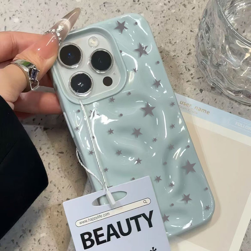 Minimalist Cute Star Wave Text - Phone Cases Purple 评论和价格